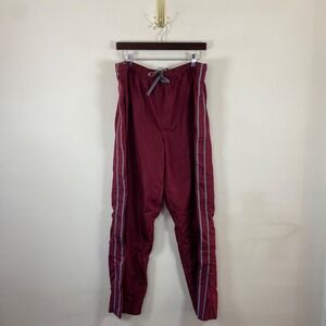 Vintage Y2K Starter Track Pants Burgundy Gray Side Stripe Men's Large Streetwear